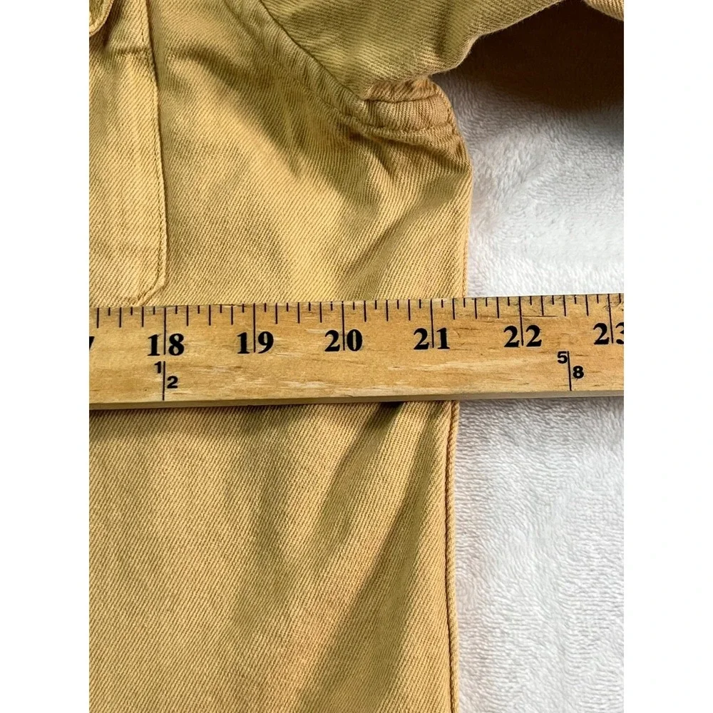 LEVI'S Mens M Shirt Button Front Cotton Hemp Soft Yellow Long Sleeve Pockets - Picture 5 of 12